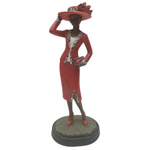 2008 Hattitude Collection Black Lady Red Positive Image Garnet 17540 Handcrafted